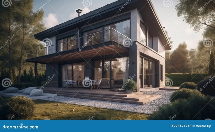 Contemporary house plans with large windows